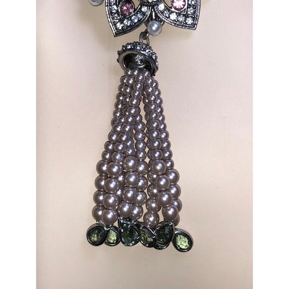 CHLOE + ISABEL crystal lotus tassel statement necklace - N129 - Picture 3 of 7